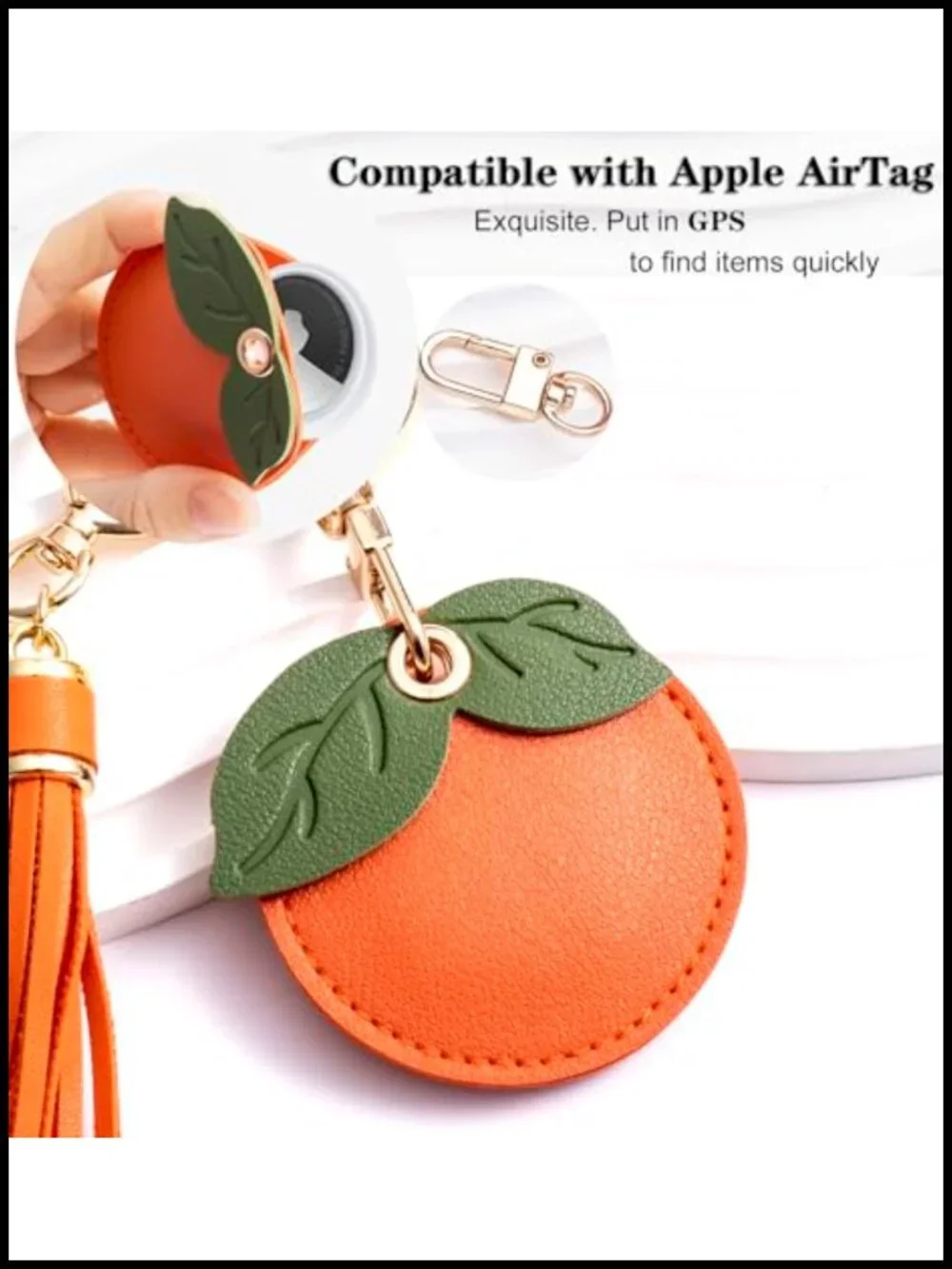 Airtag Keychain Cute Anime Leather Keychain with Bling Keychain Wristlet and